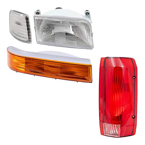8 Pc Set Headlights, Taillights W/Park Signal Corner & Side Marker Lamps Replacement For Ford Bronco F150 F250 F350 Styleside Pickup Truck #TOP2
