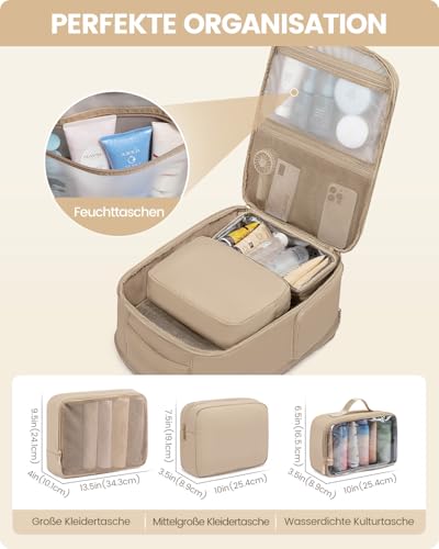 LOVEVOOK Handgepäck Rucksack Damen, 40L Groß Reiserucksack Flugzeug, Puffer Travel Backpack mit Schuhfach für 17 Zoll Laptop, Wasserdicht Reise Tasche Kofferrucksack für Business Weekend