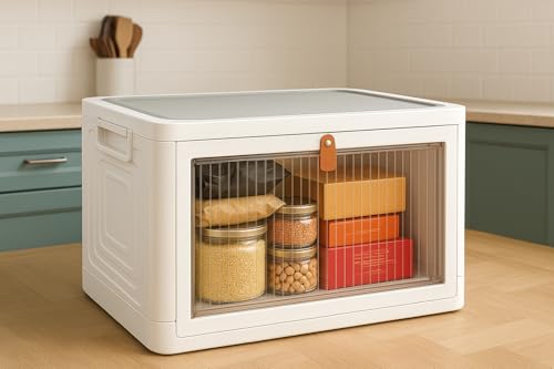 Image of LUHI Multi-Purpose Organizer | Modular Storage Box for Clothes, Kitchen, Bedroom & Living Room | Stackable Rack, Space-Saving Wardrobe Cabinet (Beige, 1-Layer)