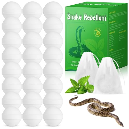24 Pack Snake Repellent Outdoor - Natural Peppermint Oil Keep Snake Away for Yard Safe for Pets & Children
