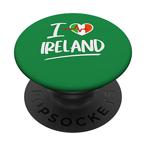 Ireland - I love Ireland I heart Ireland PopSockets Swappable PopGrip, Black