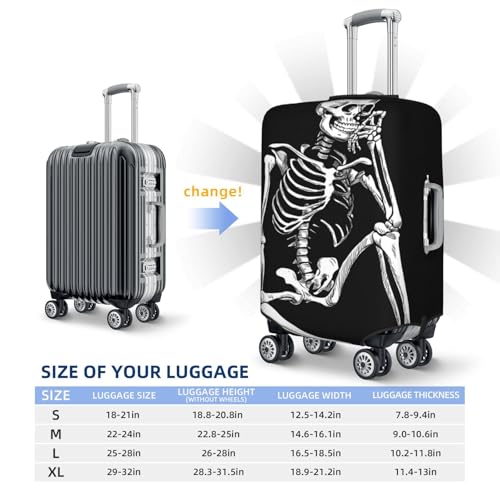 Cartoon Skeleton Sitting Elastic Travel Luggage Covers Dustproof Scratch-Resistant Suitcase Protector Fit 22-24 Inch4
