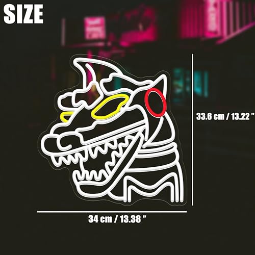 Image of Heliwey Mecha Monsters Neon Sign for Bedroom Wall Decor LED Neon Monsters King Wall Art Trendy Light for Gaming Room Mecha Dinosaur Sci-Fi Gifts