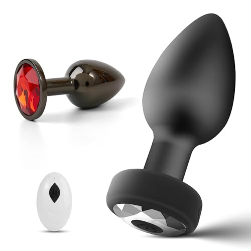 Plug anale vibratore con 2 dilatatori anali,telecomando wireless a 10 frequenze di vibrazione,piccolo butt plug per donna, massaggio prostatico maschile,sex toy anale vibrante per uomo
