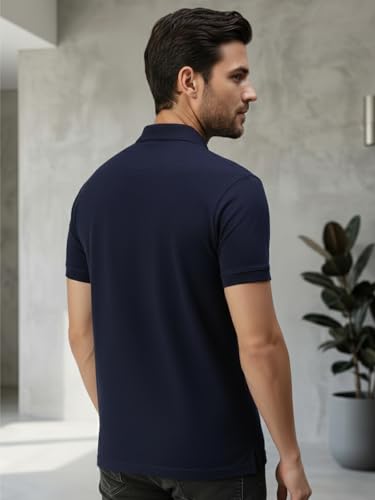 Image of Lux Cozi Men's Cotton Solid Polo Tshirt | Collar Tshirts | Half Sleeves | Stylish & Premium All Day Wear | Pack of 1