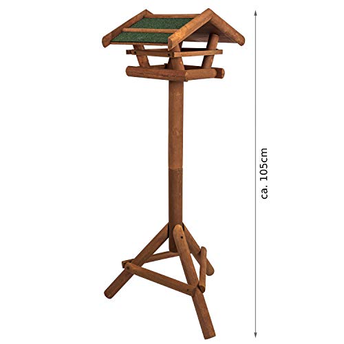 Vogelhaus aus Holz inkl. Ständer ca. 42x23x30cm | Vogelhäuschen für Vogelfutter – Futterhaus/Vogelfutterstation – Schutz gegen Schnee & Regen | Futterstation, Futterstelle, Vogelfutterhaus - 3