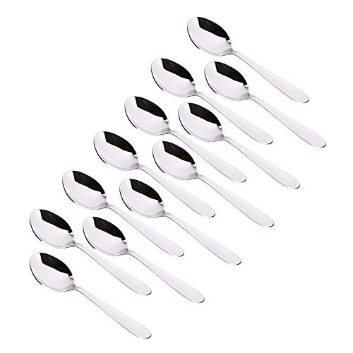 Cuillères de table en acier inoxydable argenté anti-rouille pour service Lot de 24