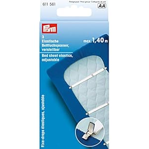 Prym elastische Betttuchspanner, verstellbar, 3 Stück