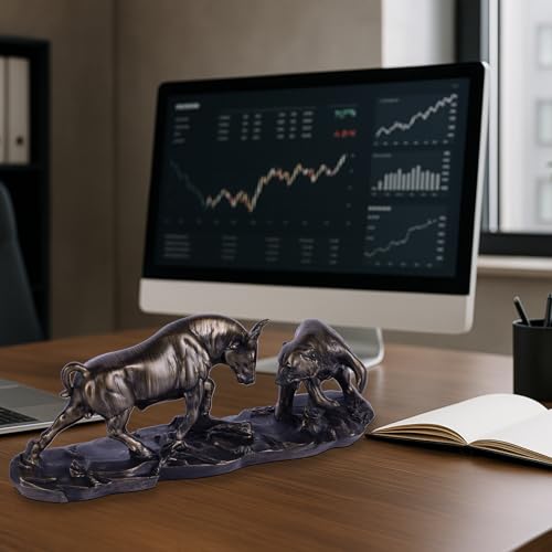 Estatua de Toro y Oso Decorativa de Resina para Oficina miniatura 6