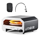 VEVOR 16 in Outdoor Pizza Oven, Auto Rotating Propane Gas Pizza Ovens, Portable Pizza-Cooker with Electric Rotate Pizza-Stone, Carry Bag, Propane Pizza Maker For Outside Backyard Patio Camping, Black
