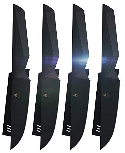 The Shadow Black Series 5-Piece Knife Block Set Bundle With The Shadow Black Series 4-Piece Steak Knife Set #TOP5