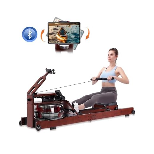 ECHANFIT Water Rowing Machine Rower with 6 Levels Resistance and 400 LBS Max Weight Capacity Cardio Exercise for Home Use