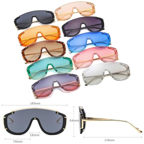 Lunettes de soleil design monobloc finitions rivets géométriques - 3