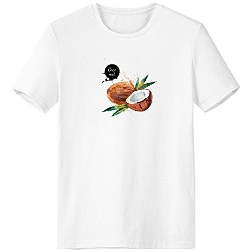 T-shirt homme noix de coco blanche aquarelle vêtement été ras du cou confortable
