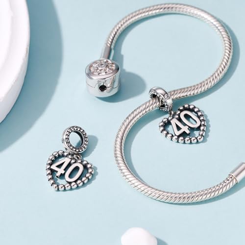 Image of 925 Sterling Silver Number Charm fits Pandora, Gift for Women