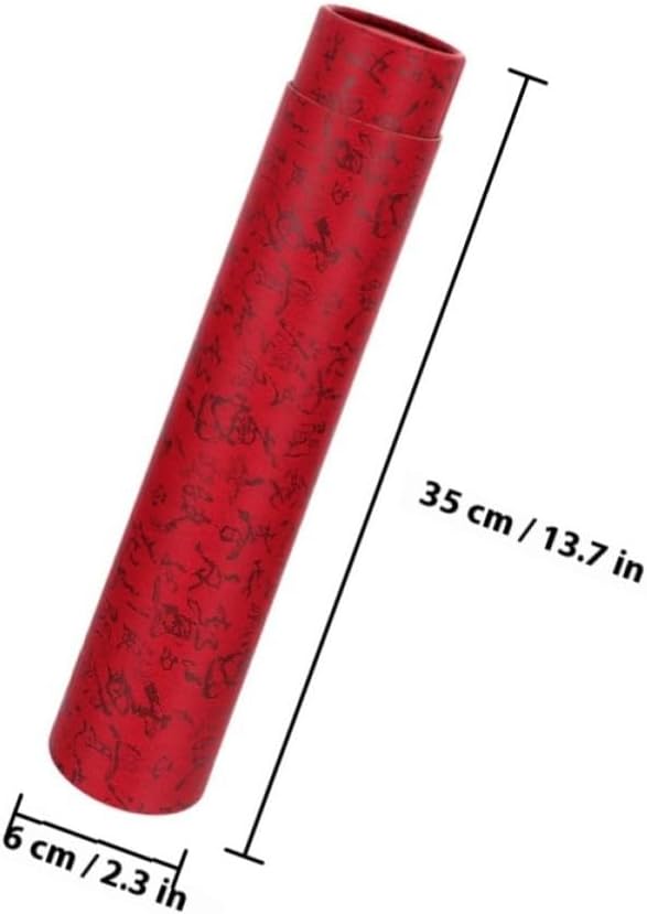 2pcs Red Paper Scroll Storage Tubes for Calligraphy and Paintings, Sturdy Picture Scroll Organizer with Enhanced Durability and Sleek Appearance, for Art and Poster Storage