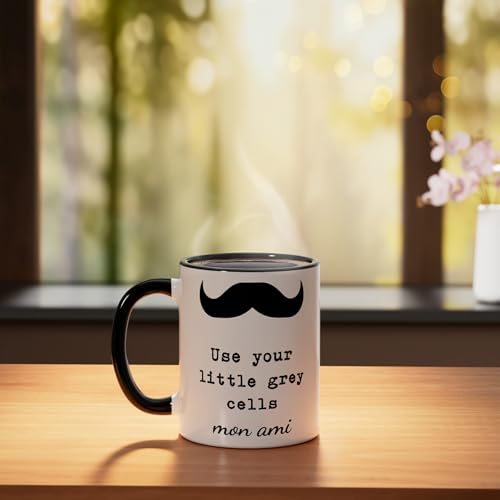 Taza de cerámica Poirot con diseño libros Black/White miniatura 3
