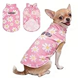 Picture of BEAUTYZOO Dog Fleece Vest Sweater Winter Jacket for Small and Medium Dogs with D-Ring Leash Cold Weather Coat Hoodie for XS S M Dogs Boy or Girls,Pink Daisy XL