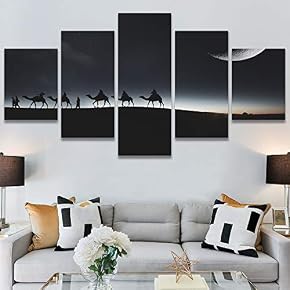 SIGNWIN 5 Panel Canvas Wall Art Modern Art...