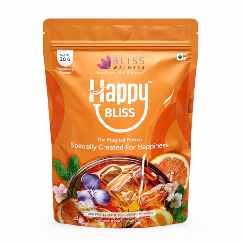 Image of Bliss Welness Happy Bliss : Happiness, Anxiety & Stress Relief Supplement | Natural Support for Calm, Mood, Anti Nervousness & Happy Hormones | Supports Balance of Cortisol, Dopamine, Endorphin, Serotonin & Oxytocin | Magnesium, KSM 66 Ashwagandha : 10 Servings