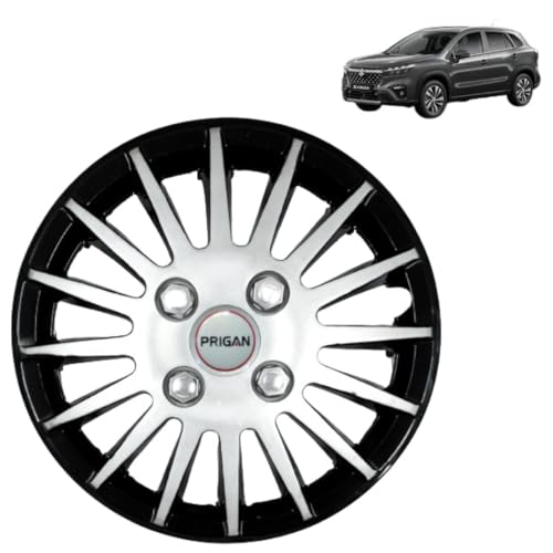 Image of PRIGAN Scross Black Silver Wheel Cover 16 inch for Maruti Scross (Set of 4 Pcs) (Press Fitting) Model- Camry DC 16