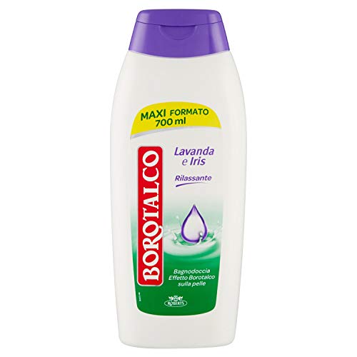 Borotalco Bagnoschiuma Corpo Fragranza Lavanda e Iris, Bagnoschiuma Rinfrescante, Effetto Borotalco sulla Pelle, Ottimo per Uomo e Donna, Flacone Maxi Formato da 700 ml