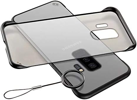 Vaku Luxos® Back Cover Case for Samsung S9 Plus Back Cover Ultra-Thin Frameless Semi Transparent Back Cover with Metal Ring - Black