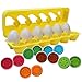 IQ Toys Matching Eggs Set, Toddler Match an Egg Toy, Educational Set of 12 Color and Number Recognition Learning Skills Eggs and Egg Carton for Toddlers Kids Girls and Boys