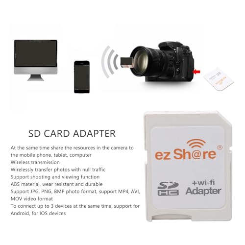 Qiilu for Camera Eye Abs Tf to Adapter Connect Up to 3 Devices Plug and Play Adapter for Phone Tablet
