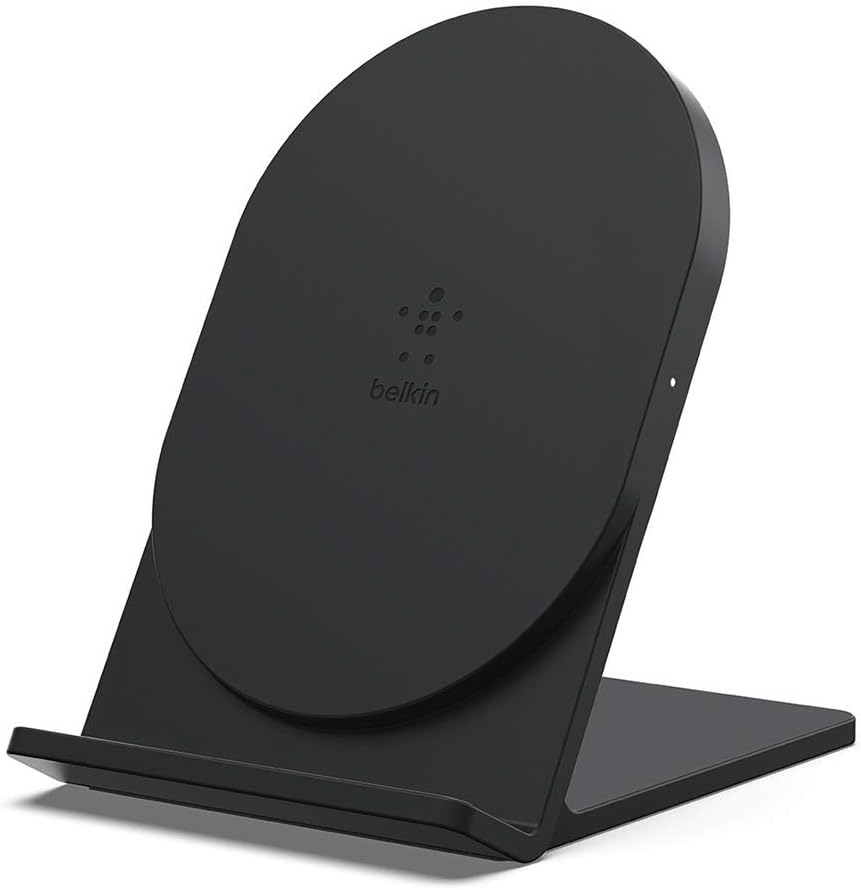 Belkin Boost Up Wireless Charging Stand 5 W, Fast Qi Wireless Charger for iPhone XS, XS Max, XR, X, 8/8+, Samsung Galaxy S10, S10+, S10e, Huawei P30, P30 Pro and More (UK Plug not included), Black