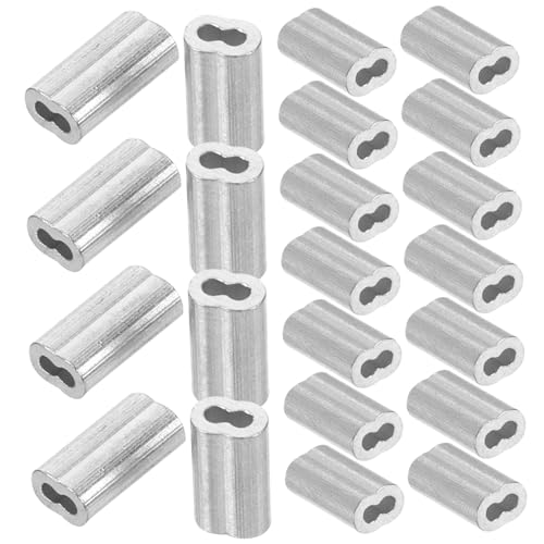 Garneck 8-Shaped Design Wire Rope Chuck 100pcs Cable Crimping Tool Wire Rope Clamp Ferrule Kit