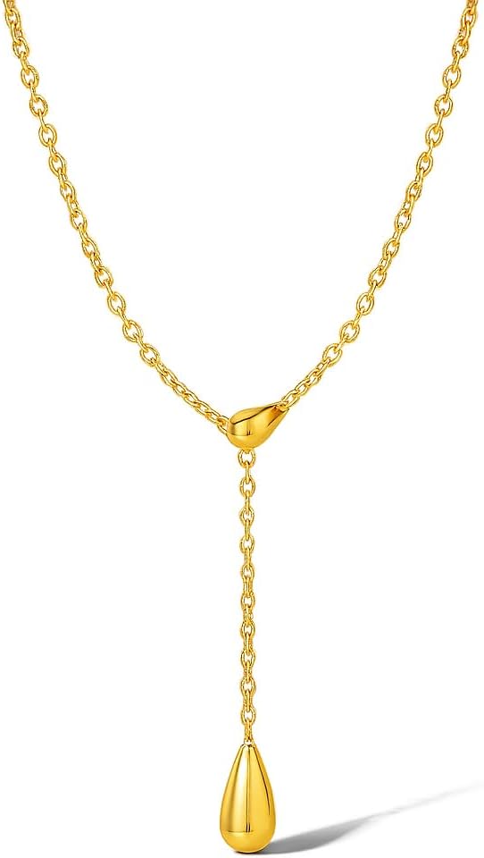 Simple Dainty Gold Necklace for Women Minimalist Gold Plated Pendant Delicate Everyday Jewelry Gift