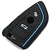 Produktbild Schlüssel Hülle BD für 3 Tasten Auto Schlüssel Silikon Cover von Finest-Folia (.Schwarz Blau)