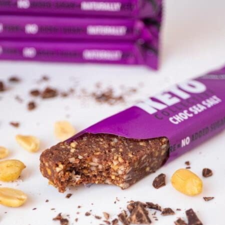 Keto Collective Wholefood Keto Bars I 15x40g I Choc Sea Salt I 2.8g Net Carbs I Low carb I High Fibre I Natural Ingredients I Source of Protein I Fuel for a Keto Lifestyle I Gluten Free I Vegan