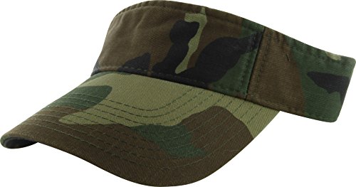 Dealstock Plain Men Women Sport Sun Visor One Size Adjustable Cap (29+ Colors) (Woodland Camo) #TOP6