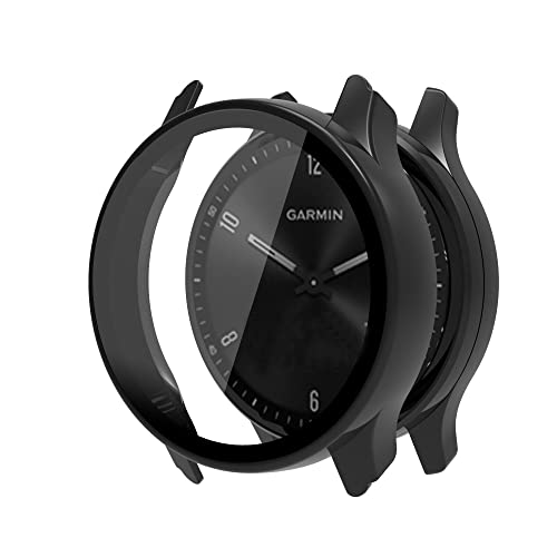 Onetuo Schutzhülle für Garmin vívomove Sport, Hard PC hülle mit Glas Displayschutz kompatibel mit Garmin vívomove Sport Smartwatch (Schwarz) Onetuo Schutzhülle für Garmin vívomove Sport, Hard PC hülle mit Glas Displayschutz kompatibel mit Garmin vívomove Sport Smartwatch (Schwarz)