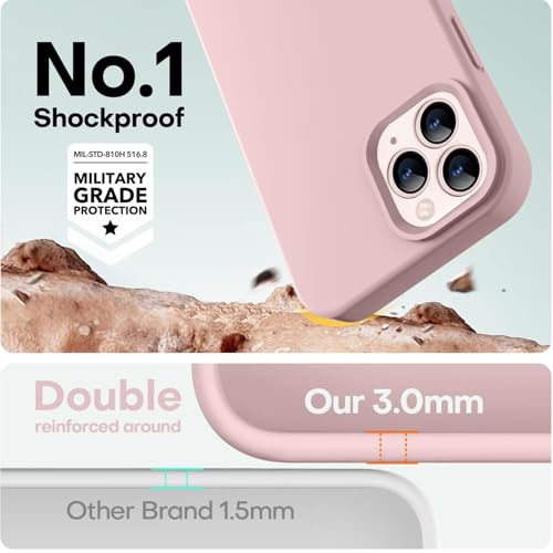 Image of LOVE 3000 Compatible with iPhone 12 Pro Max Phone Case | Thickening Liquid Silicone | Anti-Scratch Microfiber Lining | Full-Body Duty Heavy Protection Case for iPhone 12 Pro Max Women Girls, Pink Sand