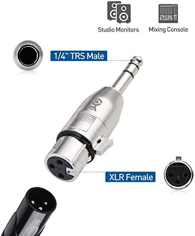 Cable Matters 2-pak adapter 6,35 mm 1/4 cala TRS na XLR - męski na żeński
