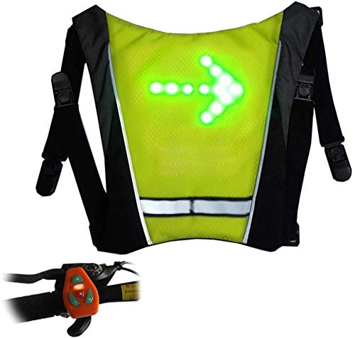 GZDLED Turn Signal Vest,Bib Vest LED Indicator,Backpack Safe Indicators Lamp,Cycling Safety Warning Light with Wireless Remote Control