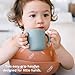 ROCCED Silicone Training Cup for Infants 2 Handles, Toddler Learning Cup Baby Drinking Open Cups Easy Grip Handles Toddler Cup for 6 Months+ 150ml/5oz-Sage