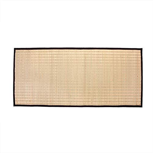 Bodhi Tatami Rollmatte im Japan-Stil | Nachhaltige Goza Matte aus haltbarem Igusa-Gras | Mit Baumwollkante umsäumt | Sitz & Liegeunterlage | Ideal als Futon, Shiatsu & Zabuton Unterlage | 90 x 200 cm