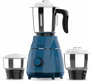 Butterfly Insta 500 Watts Mixer Grinder with 3 Jars | Stainless Steel Multipurpose Jars | ABS Body | Motor Overload Protection | Aqua Marine