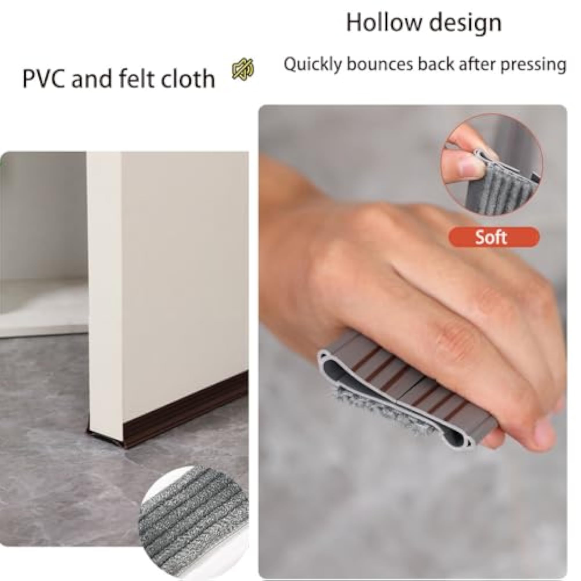 2 PCS Door Draft Stoppers with Brush