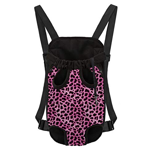 Howilath Leopard Pink Cheetah Pet Carrier Backpack For Large/Small Cats And Dogs, Dog Backpack Bag For Hiking Travel Camping Hold Pets Up To 15 Lbs - M #TOP30