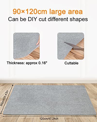 Bürostuhl Unterlage, 90 x 120 cm, Hellgrau, Bodenschutzmatte bürostuhl, Bodenschutzmatte für Hartböden, Kratzfest Bodenmatte Stuhlunterlage, schreibtischstuhl unterlage für Laminat