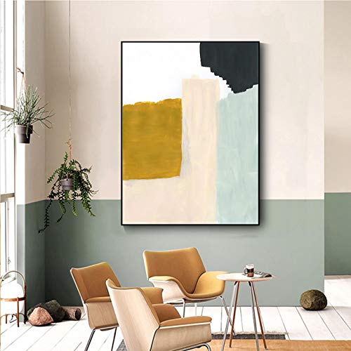 Affiche Toile Peintures Art Mural Moderne Géométrique Abstrait Effet Pinceau 50x70