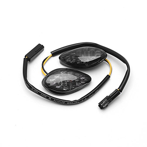 Husuku Led Front Flush Mount Turn Signal Light Brake Blinker Indicator Market Lamp For Honda Grom 2014-2019 -Smoke Lens (Pack Of 2) (Transparent Len) #TOP3