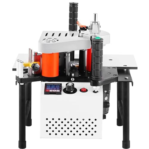 RETRIN Encoladora De Cantos Tableros De Madera Encoladora De Bordes Portátil Máquina De Bandas Borde Máquina Chapadora Cantos Aplacadora Cantos,Ancho 8-60Mm,Espesor 0.3-3Mm,220V