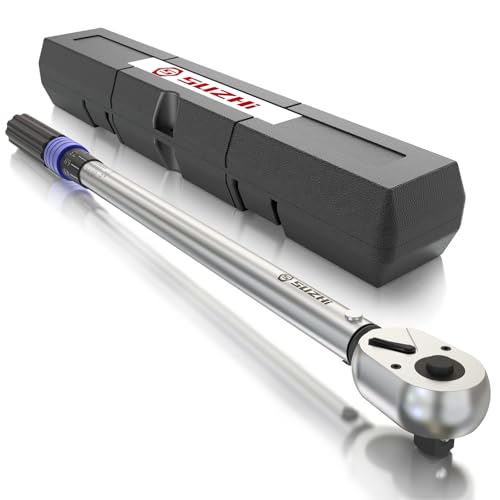 Image of SuZhi 1 /2 Inch Torque Wrench 25-250 ft-lb /33.9-339 N.M /Aluminum Alloy handle & Cr-Mo Material Head, Heavy Duty, Professional,Dual Direction, Store in Solid Case
