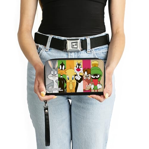 Looney Tunes Wallet, Zip Around, Looney Tunes Classic Character Blocks Multi Color, Vegan Leather3